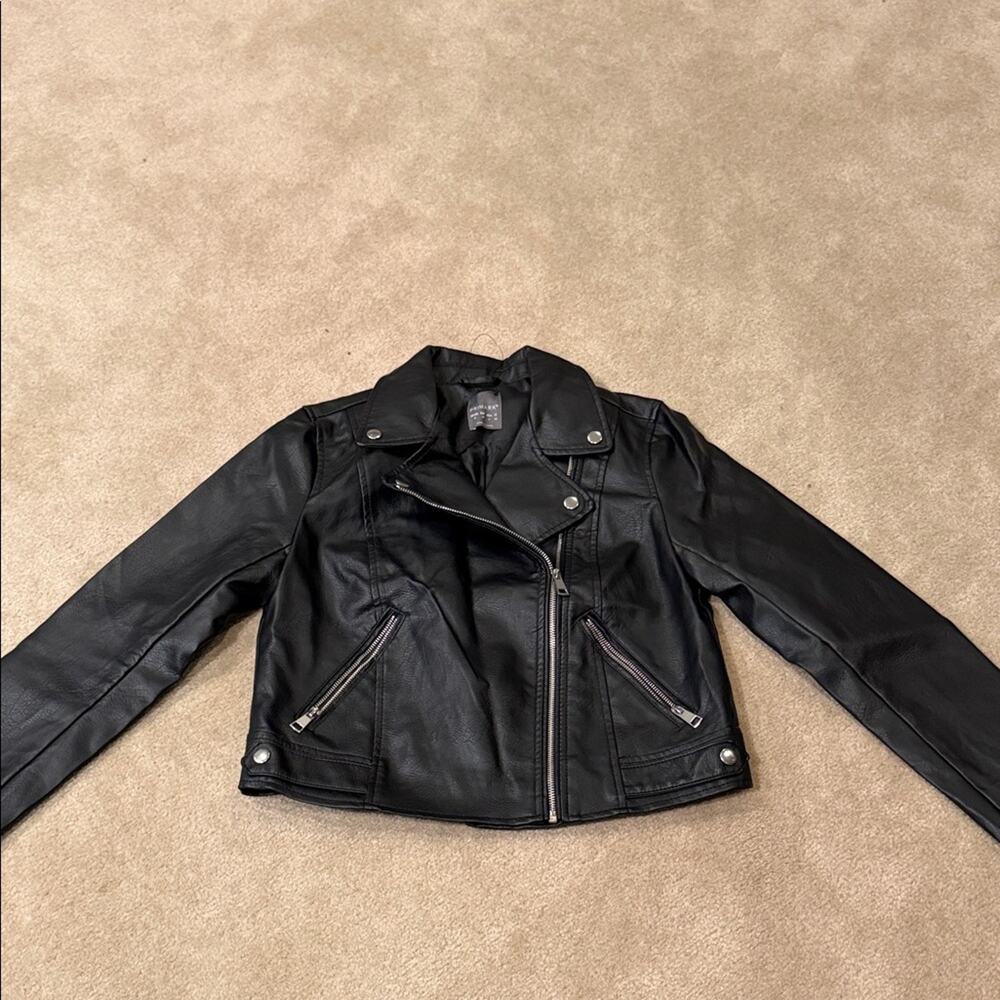 Primark Black Leather Women's Jacket Size 6